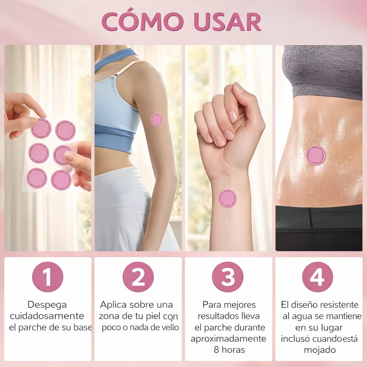 Parche cosmético con ingredientes naturales GLP-1
