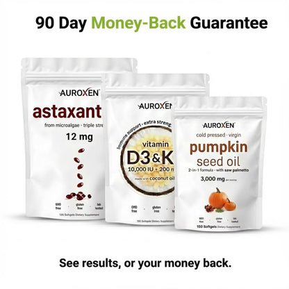 Paquete de vitamina D3 y K2 + astaxantina + aceite de semilla de calabaza