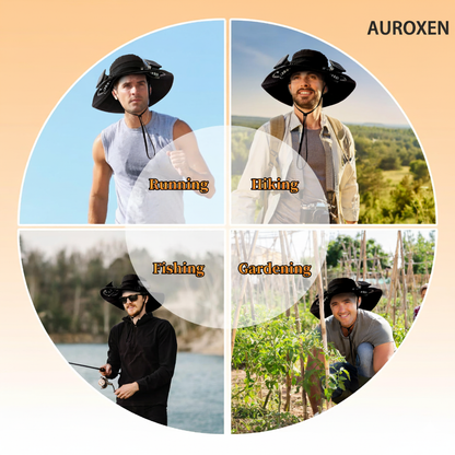AUROXEN ☀️ Sombrero solar con doble ventilador UPF 50+