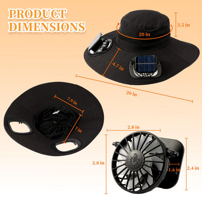 AUROXEN ☀️ Sombrero solar con doble ventilador UPF 50+