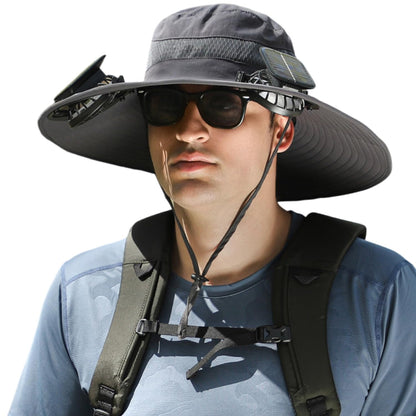 AUROXEN ☀️ Sombrero solar con doble ventilador UPF 50+